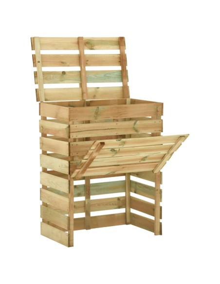 Composteur de jardin à lattes - 80x50x100