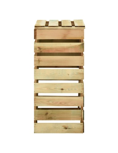 Composteur de jardin à lattes - 80x50x100