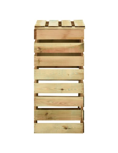 Composteur de jardin à lattes - 80x50x100