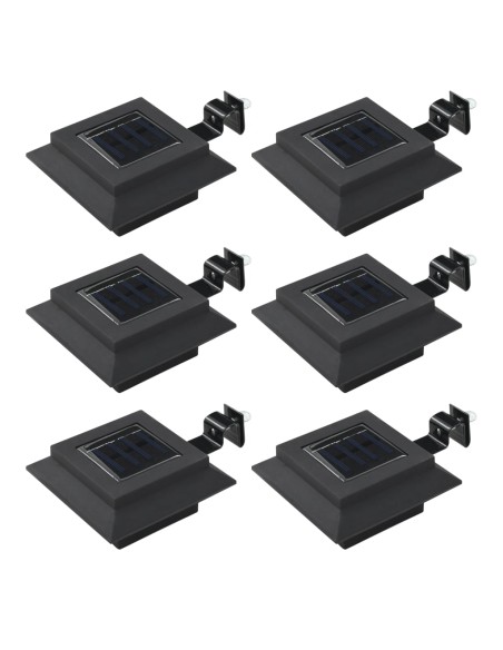 Lampe solaire à LED carrée d'extérieur 6 pcs