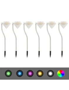 Lampes à LED solaires - 6 pcs 9x7,8x29,5 cm 2