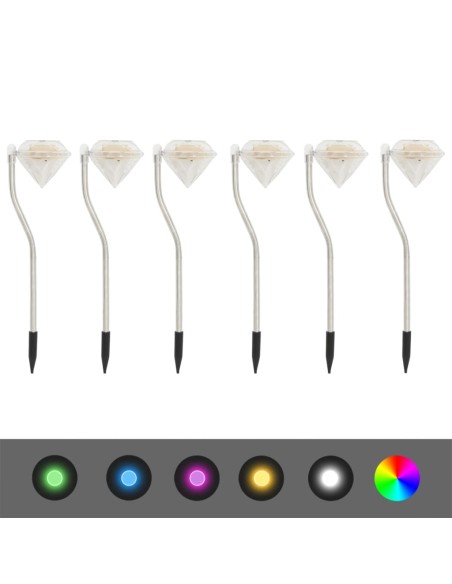 Lampes à LED solaires - 6 pcs 9x7,8x29,5 cm