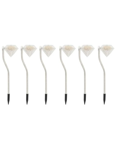 Lampes à LED solaires - 6 pcs 9x7,8x29,5 cm