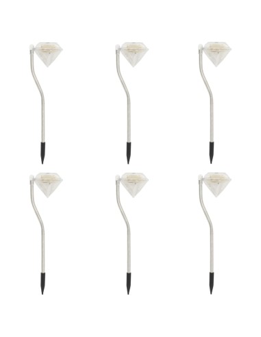 Lampes à LED solaires - 6 pcs 9x7,8x29,5 cm