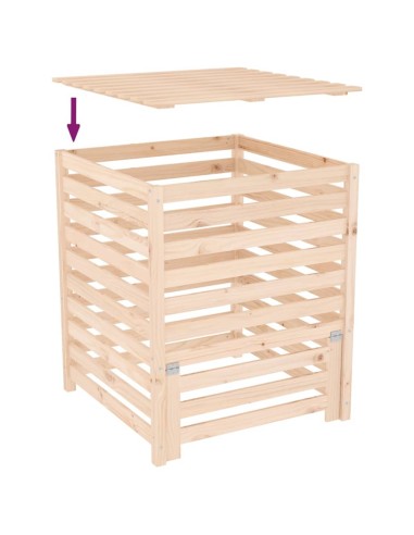 Composteur bois de pin - 82,5x82,5x99,5 cm
