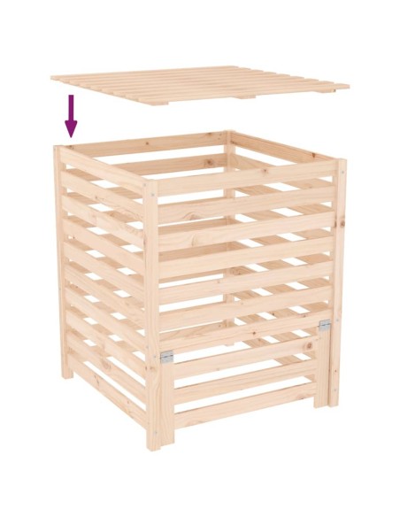 Composteur bois de pin - 82,5x82,5x99,5 cm