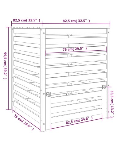 Composteur bois de pin - 82,5x82,5x99,5 cm