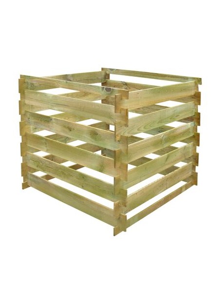 Bac à compost carré à lattes en bois