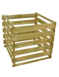 Bac à compost carré à lattes en bois 2