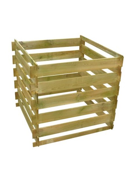 Bac à compost carré à lattes en bois