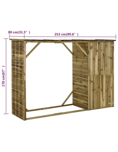 Abri d'outils pour jardin - 253 x 80 x 170 cm