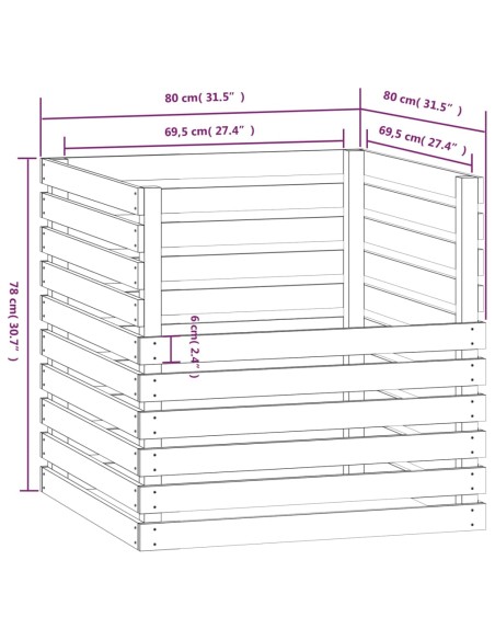 Composteur Noir - 80x80x78 cm