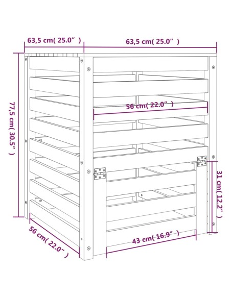 Composteur Noir - 63,5x63,5x77,5 cm