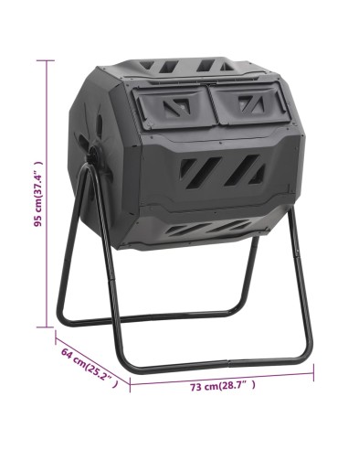 Bac à compost de jardin - 73x64x95 cm