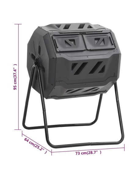 Bac à compost de jardin - 73x64x95 cm