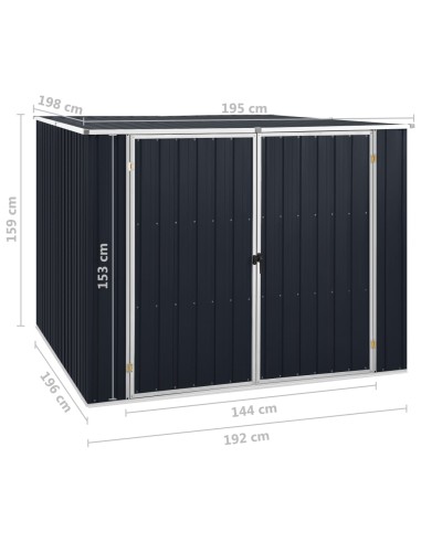 Abri de jardin Anthracite - 195x198x159 cm