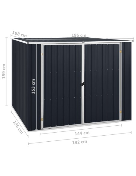 Abri de jardin Anthracite - 195x198x159 cm