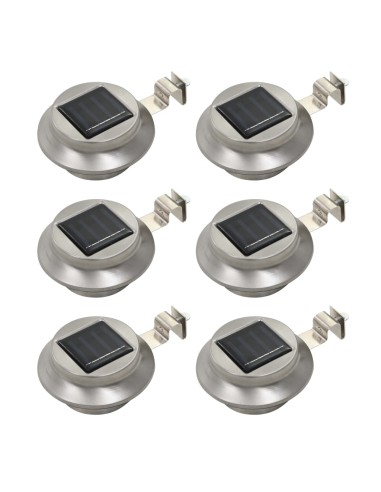 Lampe solaire à LED ronde d'extérieur 6 pcs