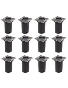 Lampes encastrables au sol d'extérieur 12 pcs