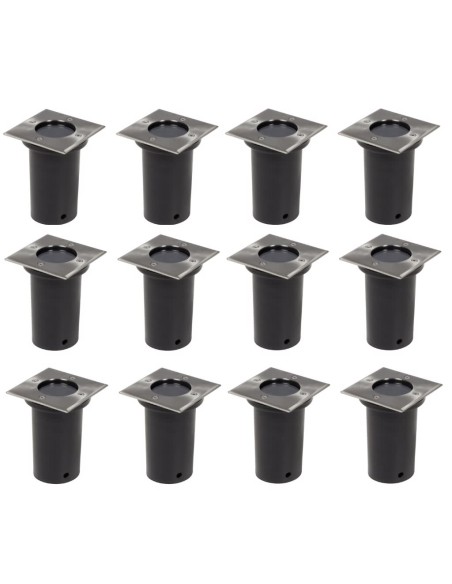 Lampes encastrables au sol d'extérieur 12 pcs