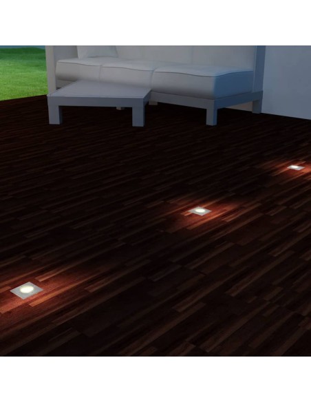 Lampes au sol à LED d'extérieur 3 pcs carré