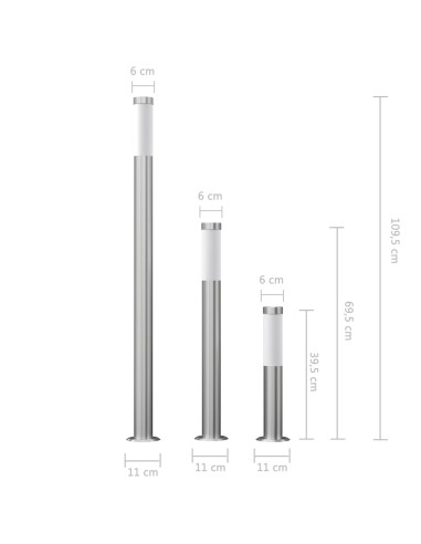 Ensemble de 3 lampes de jardin étanches