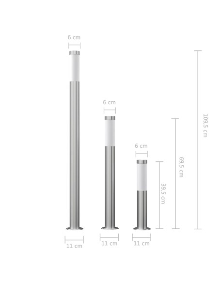 Ensemble de 3 lampes de jardin étanches