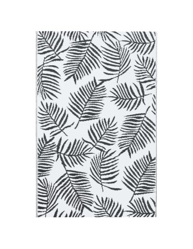 Tapis d'extérieur feuille blanc et noir 120x180cm