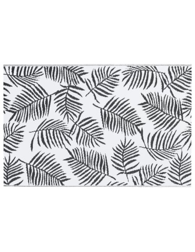 Tapis d'extérieur feuille blanc et noir 120x180cm