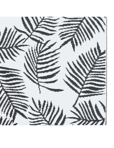 Tapis d'extérieur feuille blanc et noir 120x180cm