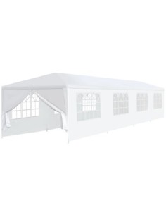 Tonnelle de jardin blanche avec parois 3x12m 2