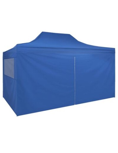 Tente pliable bleu avec 4 parois latérales 3x4,5m