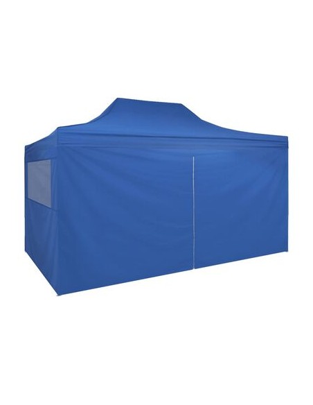 Tente pliable bleu avec 4 parois latérales 3x4,5m