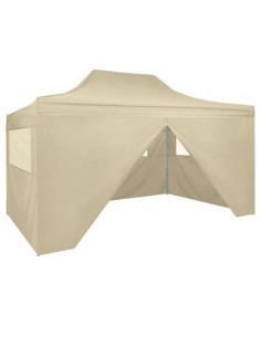 Tente pliable crème avec 4 parois 3x4,5m 2