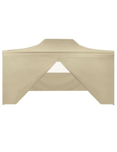 Tente pliable crème avec 4 parois 3x4,5m