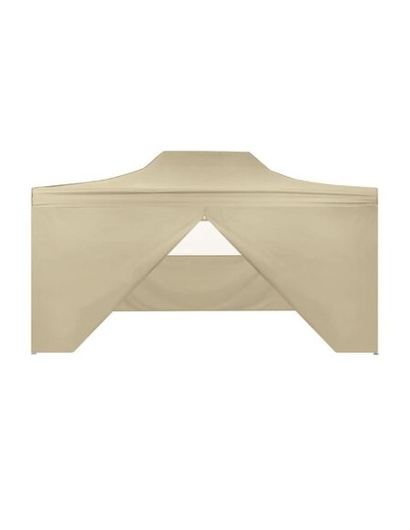 Tente pliable crème avec 4 parois 3x4,5m