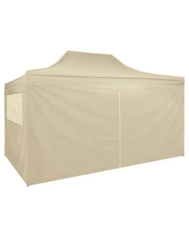 Tente pliable crème avec 4 parois 3x4,5m