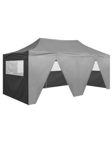 Tente de réception pliable Anthracite avec 4...