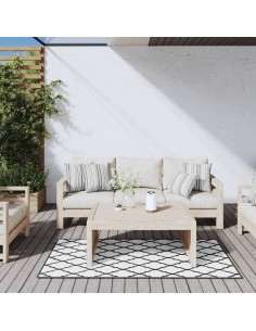 Tapis d'extérieur gris et blanc reversible 80x150cm 2