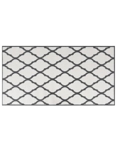 Tapis d'extérieur gris et blanc reversible 80x150cm