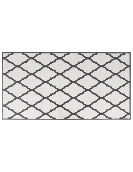 Tapis d'extérieur gris et blanc reversible 80x150cm