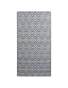 Tapis d'extérieur losange blanc et noir 120x180cm