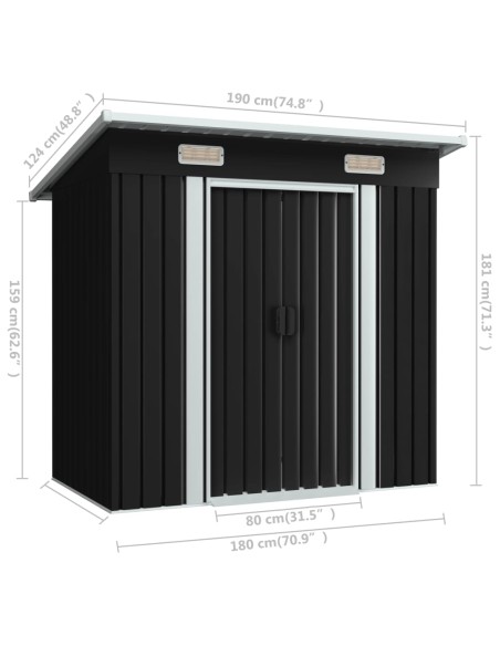 Abri de jardin Acier Anthracite