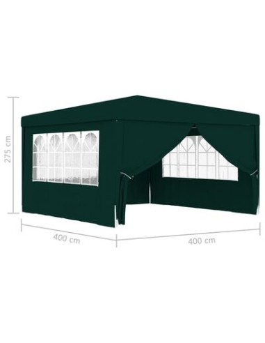 Tente de réception et parois latérales verte 4x4m
