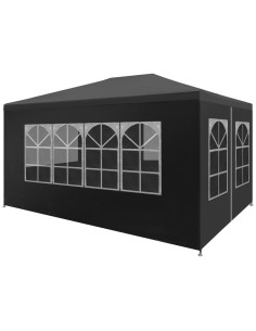 Tente de réception anthracite avec parois fenêtre 3x4m 2