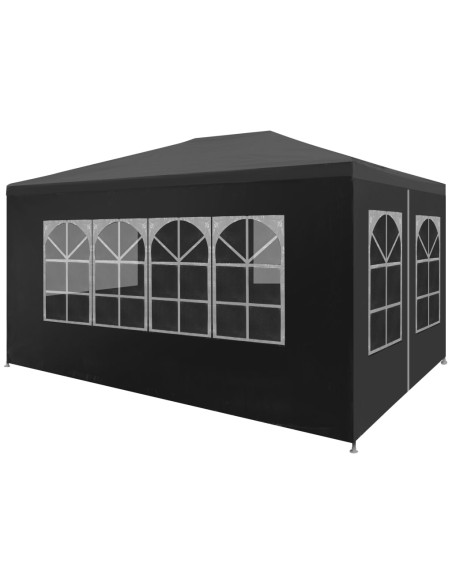 Tente de réception anthracite avec parois fenêtre 3x4m