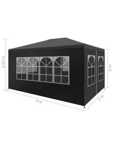 Tente de réception anthracite avec parois...