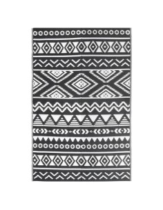 Tapis d'extérieur géométrique noir et blanc 160x230cm 2