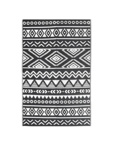 Tapis d'extérieur géométrique noir et blanc...