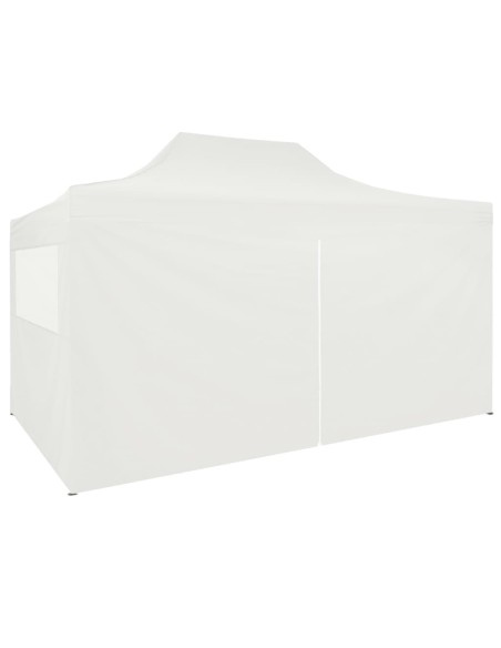 Tente de réception pliable avec 4 parois blanche 3x4m